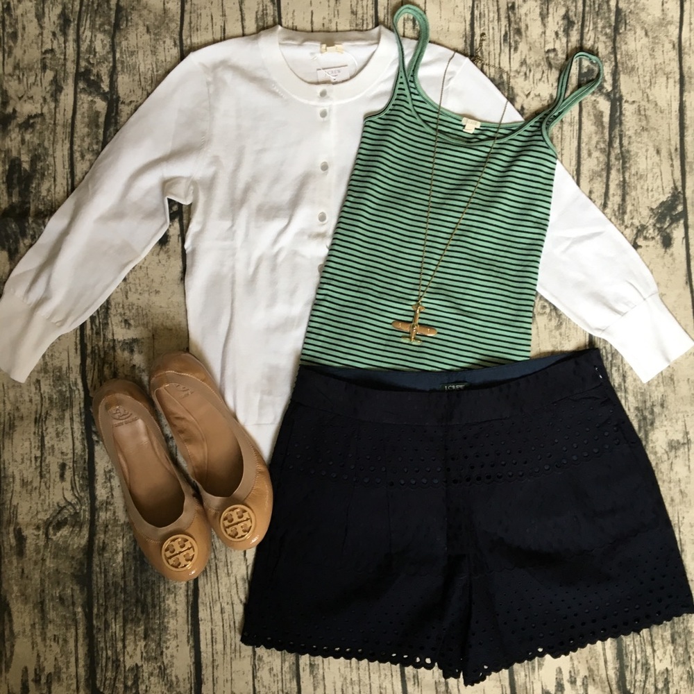 J. Crew Factory Scalloped Eyelet shorts NEW! sz 0